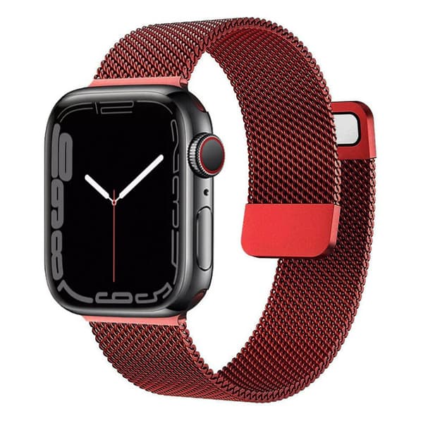 Milanese Armband Apple Watch 7 (41mm) - Röd
