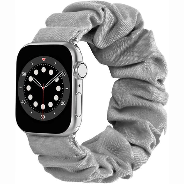 Scrunchie Elastiskt Armband Apple Watch 6 (44mm) - Grå