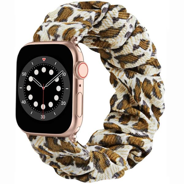 Scrunchie elastinen rannekoru Apple Watch 6 (40mm) - Leopardi Keltainen