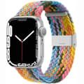 Miniatyrbillede 1 af 2: Flettet Elastik Armbånd Apple Watch 7 (45mm) - light rainbow