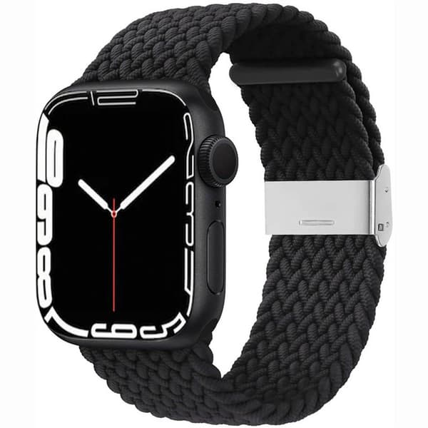 Punottu elastinen rannekoru Apple Watch 7 (41mm) - musta