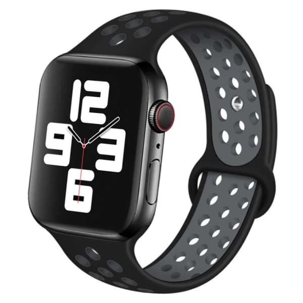 Apple Watch 42/44/45/49 Armband Silikon Sportarmband Svart Grå