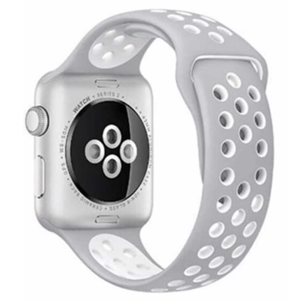 Apple Watch 42/44/45/49 Yhteensopiva rannekoru silikoniurheilu rannekoru Harmaa valkoinen