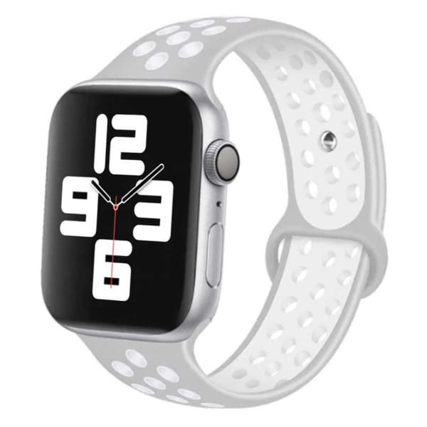 Apple Watch 38/40/41 Yhteensopiva rannekoru silikoniurheilu rannekoru Harmaa valkoinen