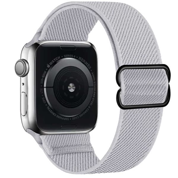 Apple Watch 38/40/41 Rannekoru Nylon vaaleanharmaa