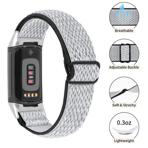INF Fitbit Charge 5 armbånd Nylon Grå / Sort