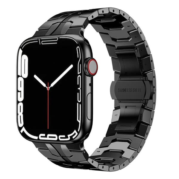 Iron Man Ruostumaton Ranneke Apple Watch 7 (41mm) - Musta