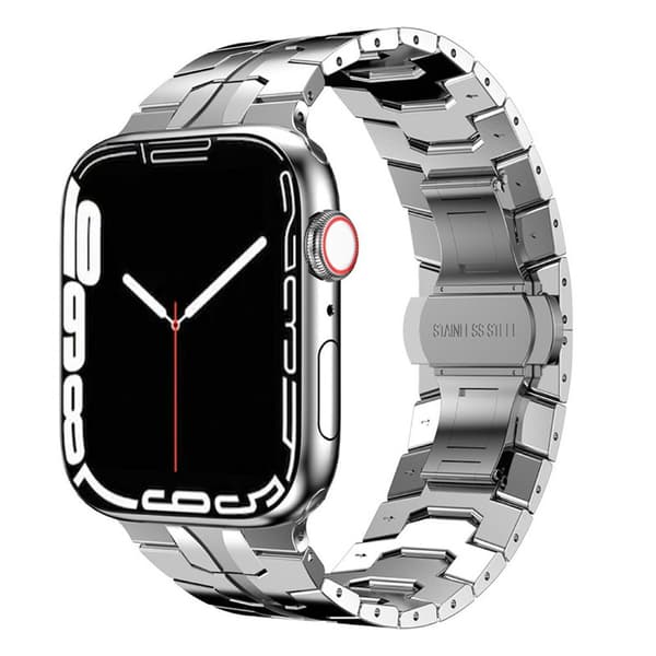 Iron Man Rustfrit Stål Armbånd Apple Watch 7 (41mm) - Sølv