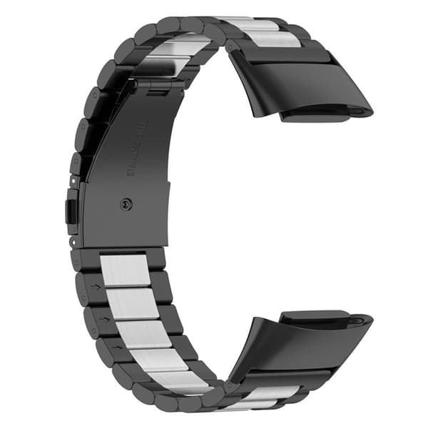Rustfrit stål armbånd Fitbit Charge 5 - Sort/sølv