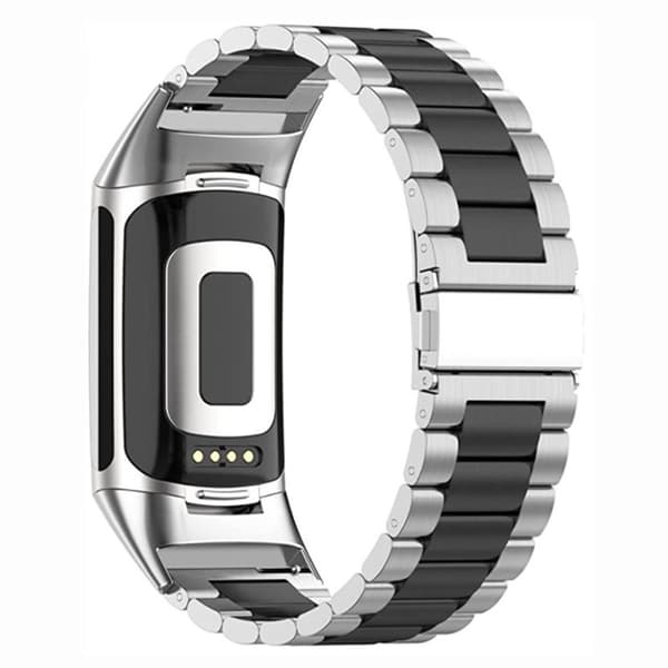 Armband rostfritt stål Fitbit Charge 5 - Silver/svart