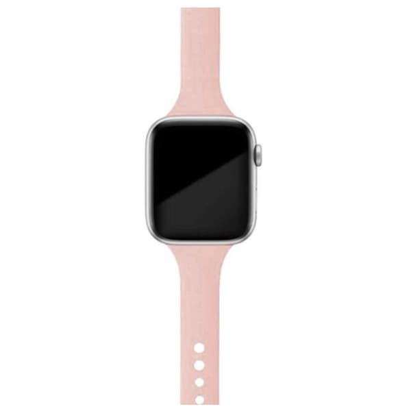 Smalle Apple Watch Silicone Armbånd 42/44/45 Beige Pink