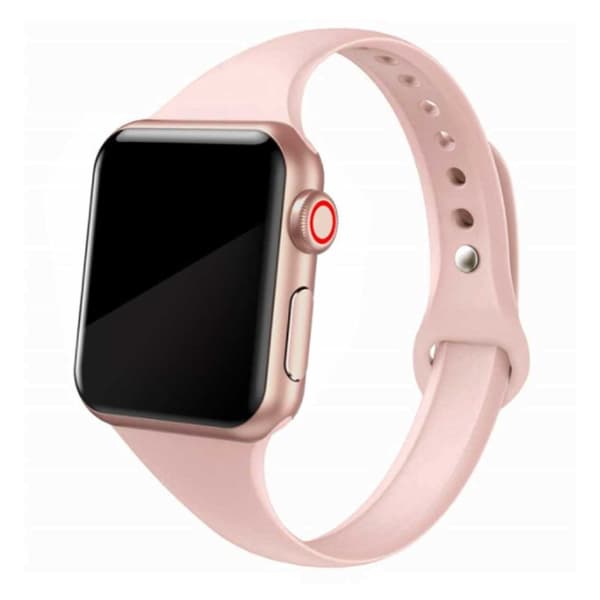 Smalle Apple Watch Silicone Armbånd 42/44/45 Beige Pink