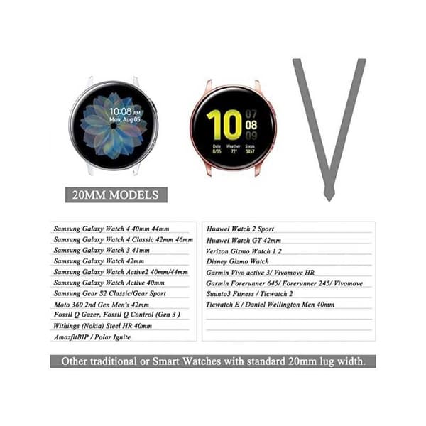 Universal Justerbar & Elastisk Nylon Klockarmband - 22mm