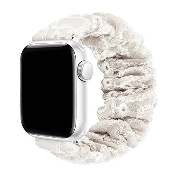 Scrunchie Elastisk armbånd Apple Watch 7 (45mm) - Beige