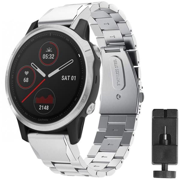 Rustfritt stål armbånd Garmin Fenix 7S - sølv