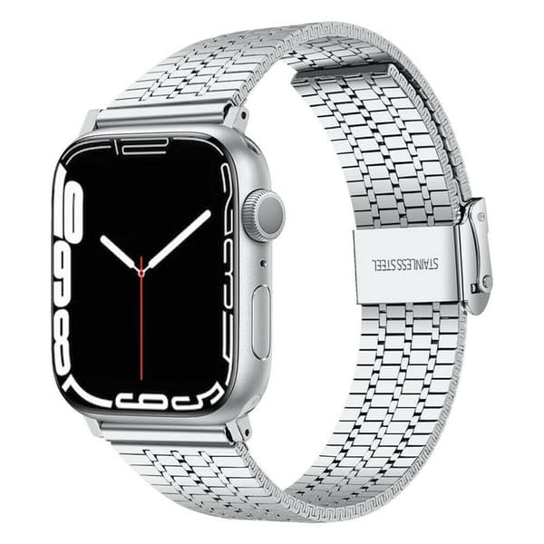 Mesh armbånd i rustfritt stål Apple Watch 7 (41 mm) - Sølv