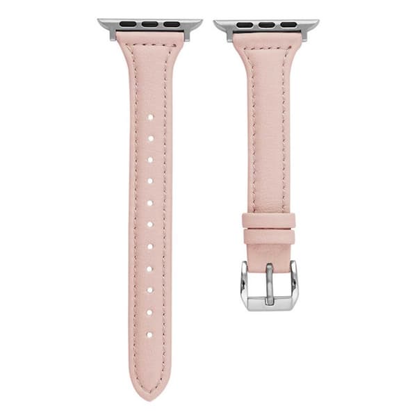 Läderarmband Apple Watch 42/44/45/49 1-8/SE/Ultra Smalt Rosa