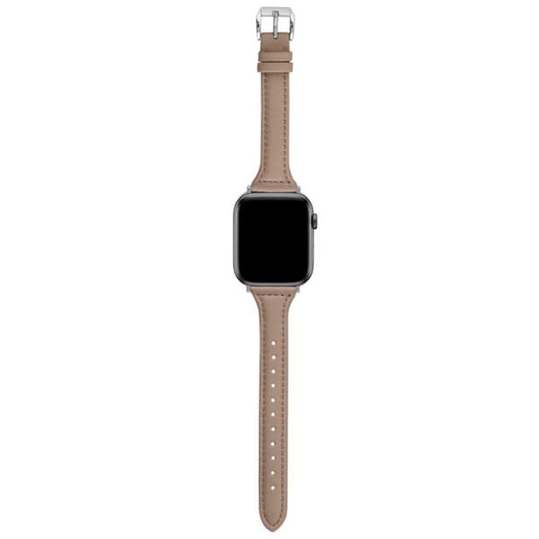 Läderarmband Apple Watch 38/40/41 1/2/3/4/5/6/7/8/SE Smalt Brunt