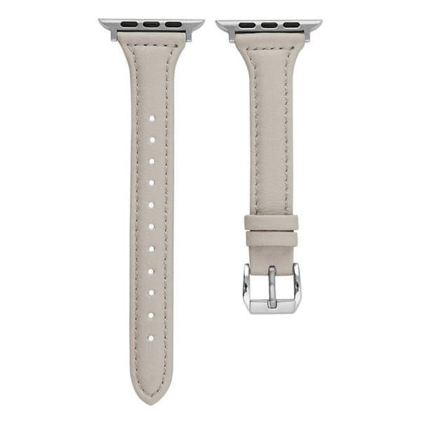 Läderarmband Apple Watch 38/40/41 1/2/3/4/5/6/7/8/SE Smalt Grått