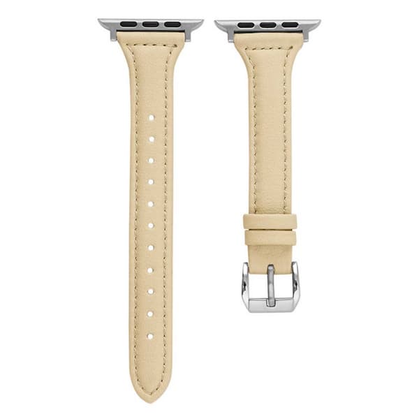 Läderarmband Apple Watch 38/40/41 1/2/3/4/5/6/7/8/SE Smalt Gult