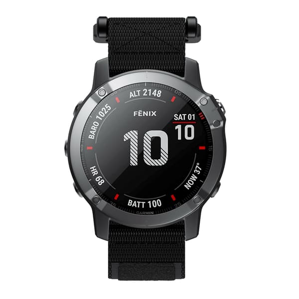 INF Urrem 22 mm til Garmin Fenix 5/6/7 Forerunner Approach Nylon Sort