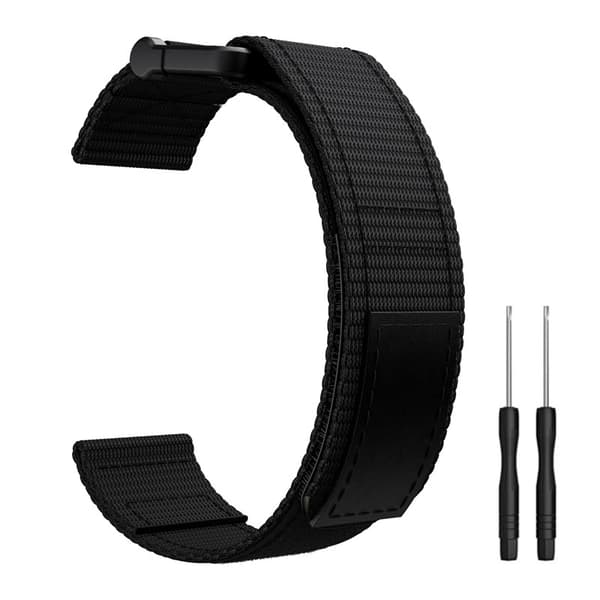 INF Urrem 22 mm til Garmin Fenix 5/6/7 Forerunner Approach Nylon Sort