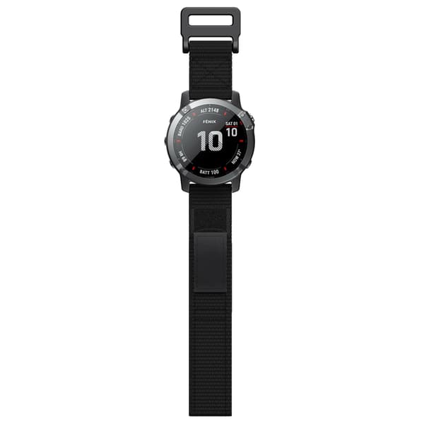INF Garmin Fenix 6X/5X/3/3 HR armbånd 26 mm nylon Sort