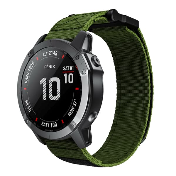 INF Klokkereim 22 mm for Garmin Fenix 5/6/7 Forerunner Approach Nylon Grønn