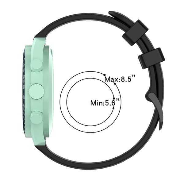 INF Kellon ranneke 20 mm Omega/Huawei/Samsung Galaxy Watch silikoni Musta