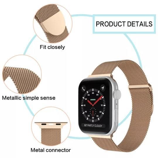 Apple Watch kompatibelt Armband Milanese Loop SVART 38/40/41 mm metall