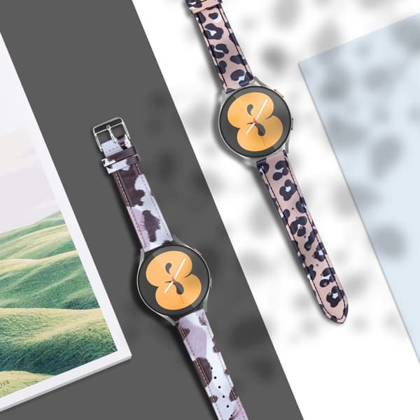 INF Klokkereim for Samsung Galaxy Watch Active1 / 2 Gen Leopard-mønster