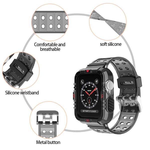 Apple Watch kompatibelt Armband TPU SVART 42/44/415 mm