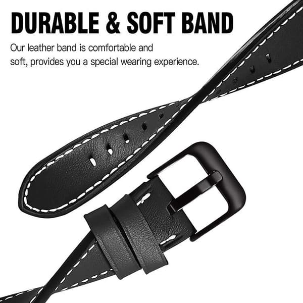 Apple Watch kompatibelt Armband LÄDER SVART 38/40/41 mm