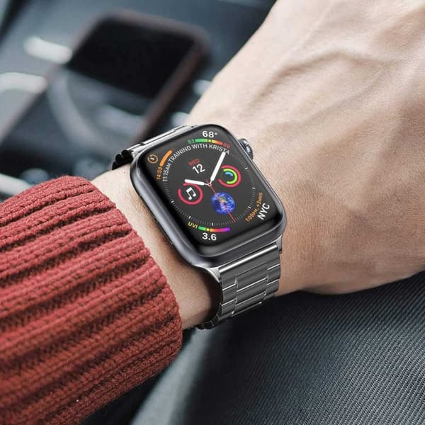 Apple Watch 1-8/SE/Ultra 42/44/45/49 Metall Länkarmband Svart