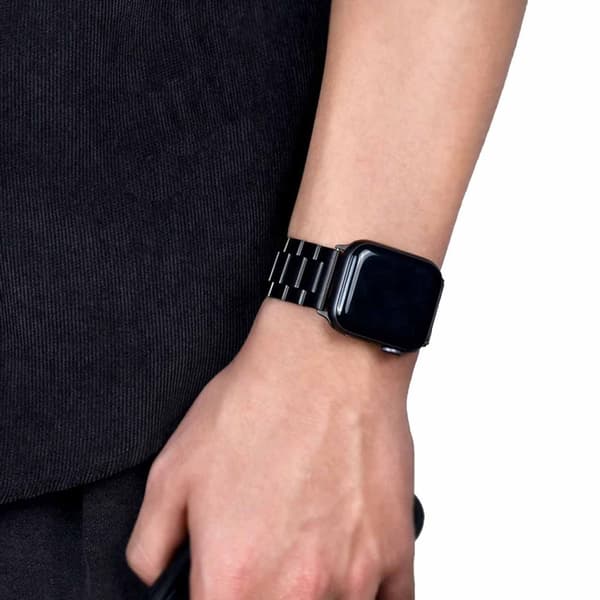 Apple Watch 1-8/SE/Ultra 42/44/45/49 Metall Länkarmband Svart