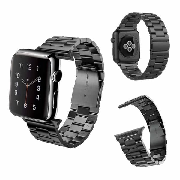 Apple Watch 1-8/SE/Ultra 42/44/45/49 Metall Länkarmband Svart