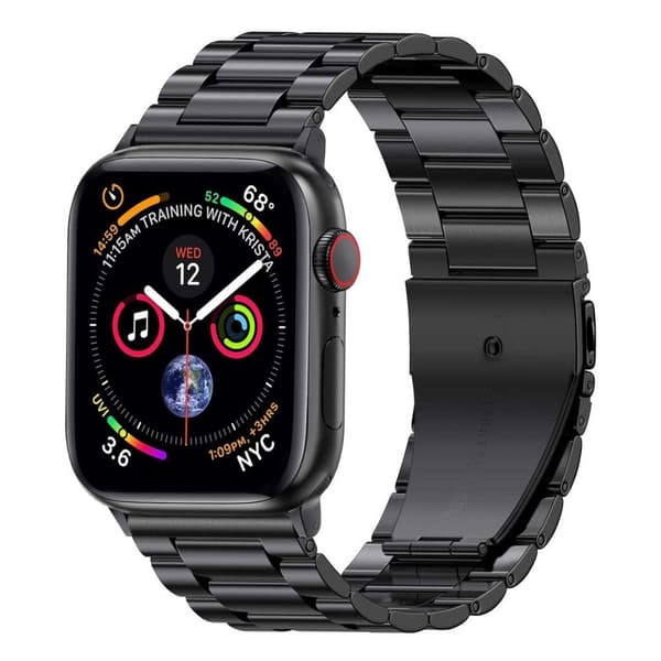 Apple Watch 1-8/SE/Ultra 42/44/45/49 Metall Länkarmband Svart