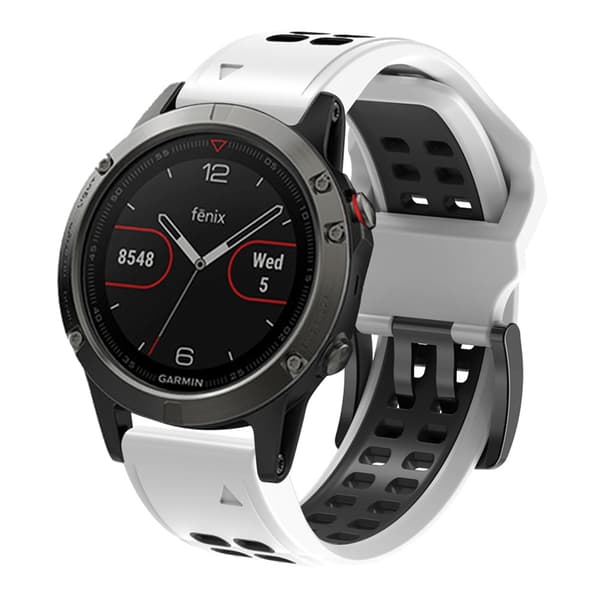 INF Klokkereim Garmin Fenix Silikon Svart/Rød Garmin Fenix7/6/5