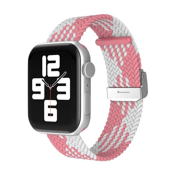 Apple Watch kompatibelt Armband Elastiskt  ROSA/VIT 38/40/41mm
