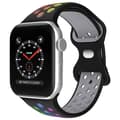 Miniatyrbild 1 av 5: Apple Watch kompatibelt Sport Armband Silikon SVART/RAIN 42/44/45mm
