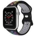 Miniatyrbild 1 av 5: Apple Watch kompatibelt Sport Armband Silikon SVART/RAIN 42/44/45mm
