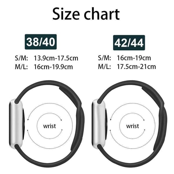 Apple Watch kompatibelt Sport Armband Silikon VIT/RAIN 38/40/41 mm  2storlek
