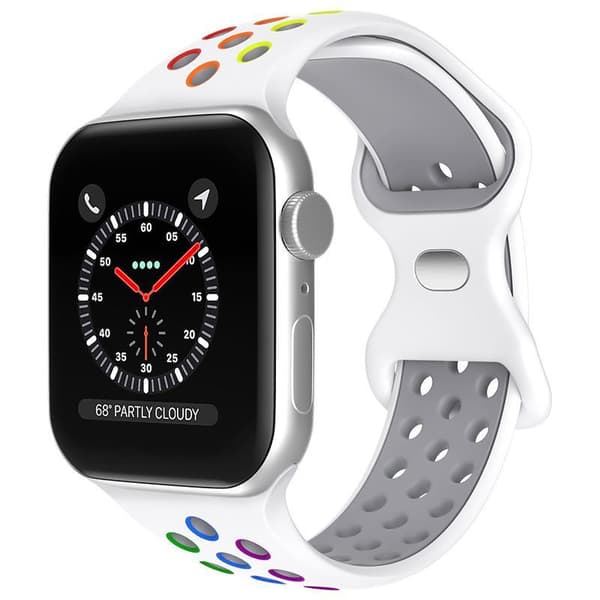Apple Watch kompatibelt Sport Armband Silikon VIT/RAIN 38/40/41 mm  2storlek