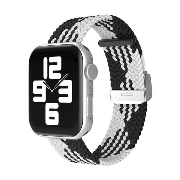 Apple Watch kompatibelt Armband Elastiskt SVART/VIT 42/44/45 mm