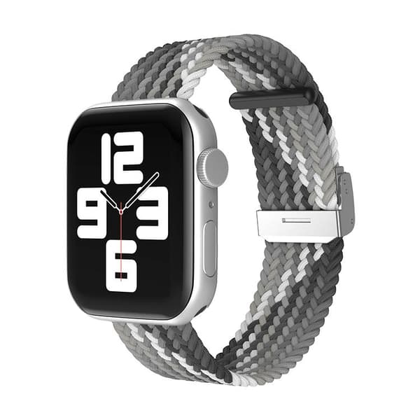 Apple Watch kompatibelt Armband Elastiskt GRÅ/VIT  42/44/45 mm