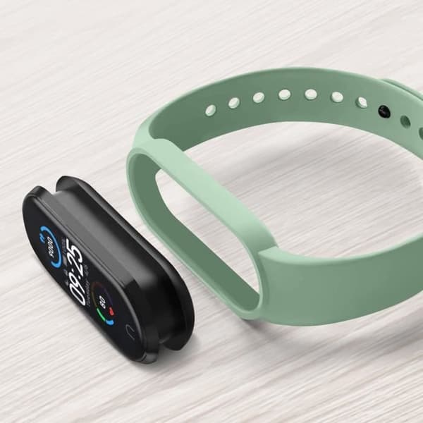 Xiaomi Mi Band 6 och 5 Premium mjukt ljusgrön sportrem i silikon