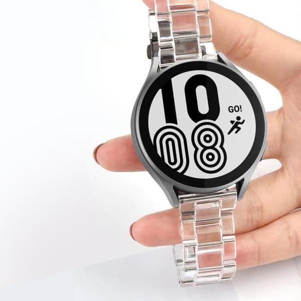 Galaxy Watch 4 armband - AVIZAR - Transparent resin länkar - Metalllås