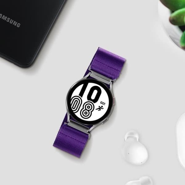 Vävt nylonarmband för Samsung Galaxy Watch 4 - AVIZAR - Självjusterande - Lila