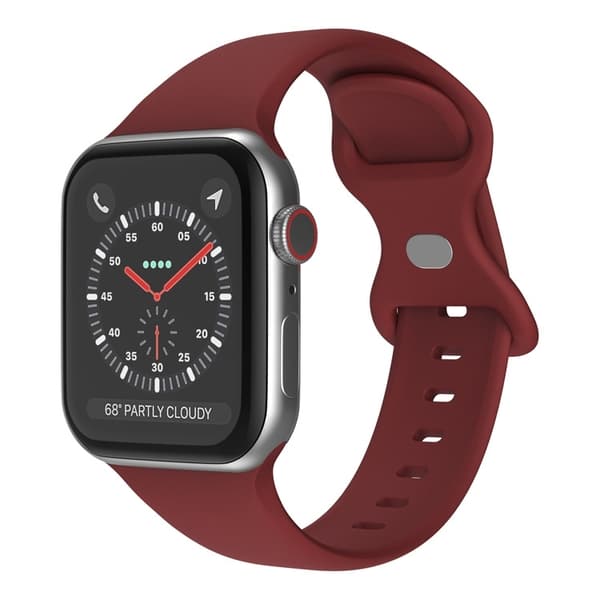 Klockarmband i Silikon för Apple Watch 7/8/9 41mm etc - Vinröd