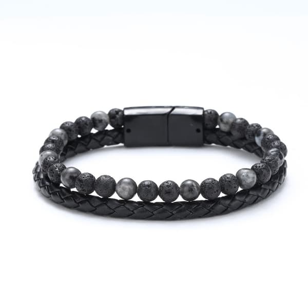 Armband av pärlor och läder